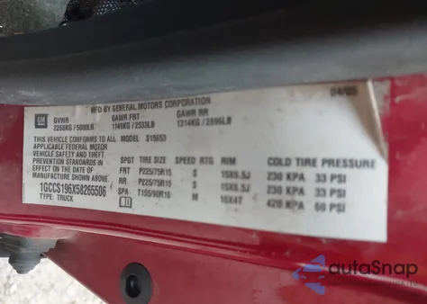 2005 Chevrolet Colorado Ls from USA, damaged, VIN 1GCCS196X58265506